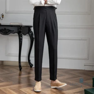 Straight Leg Pleated Trousers