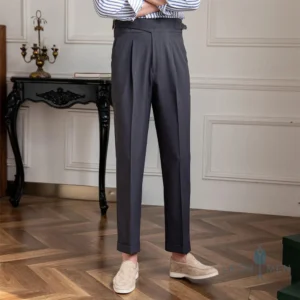 Monza Gurkha Straight Leg Pleated Trousers