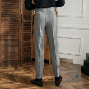 Straight Fit Trousers - Houndstooth Edinburgh Trousers