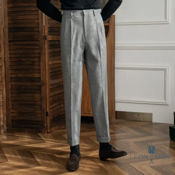 Straight Fit Trousers - Houndstooth Edinburgh Trousers